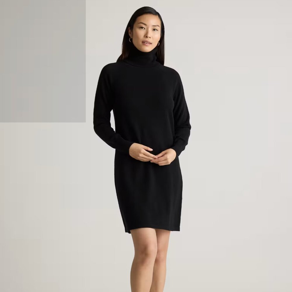 QUINCE | Black Turtleneck Sweater Dress | Small